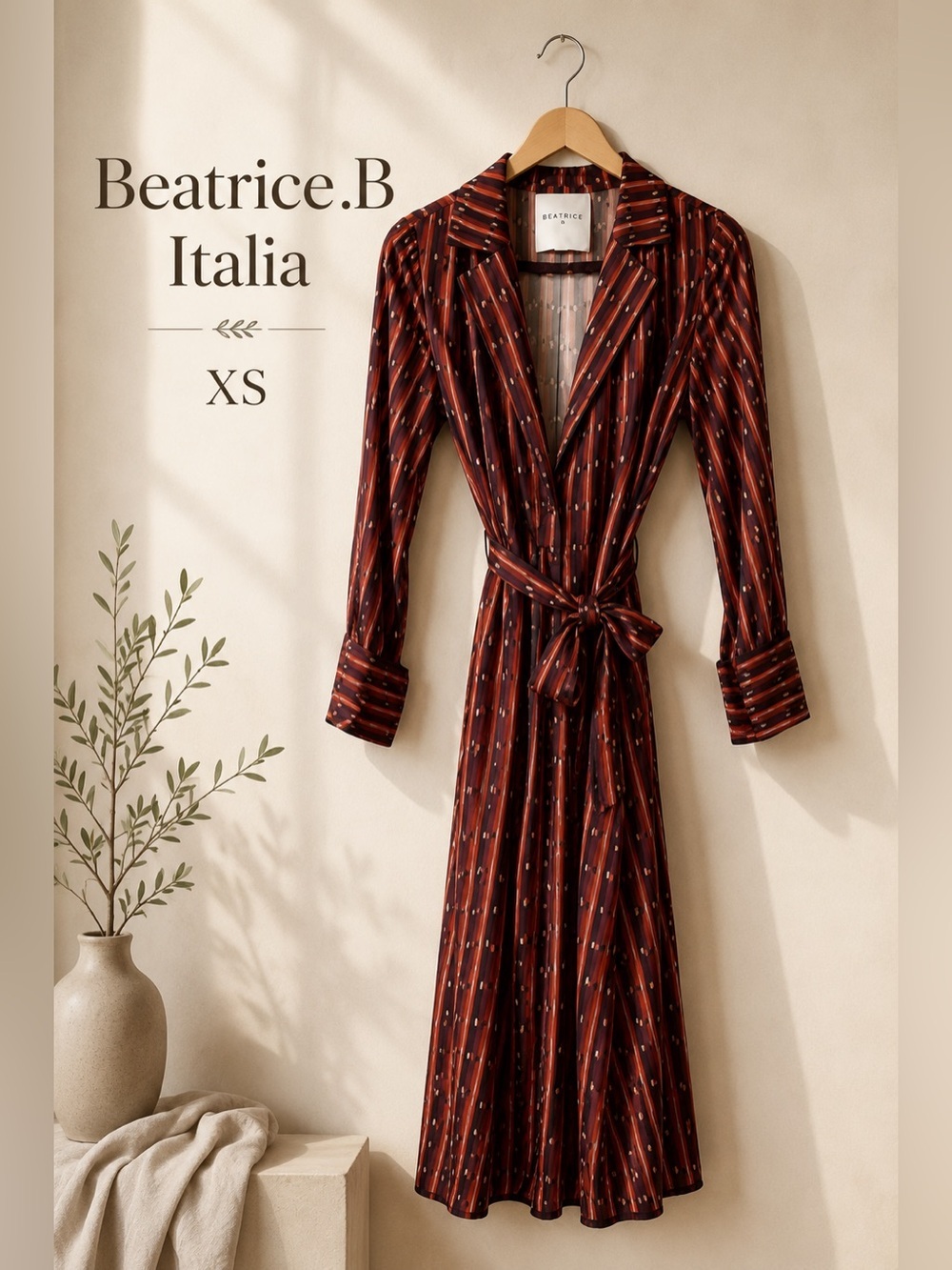 Beatrice .B Italia Belted Shirt Dress Duster Coat XS